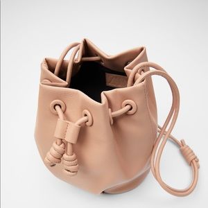 Zara Nude Bucket Bag